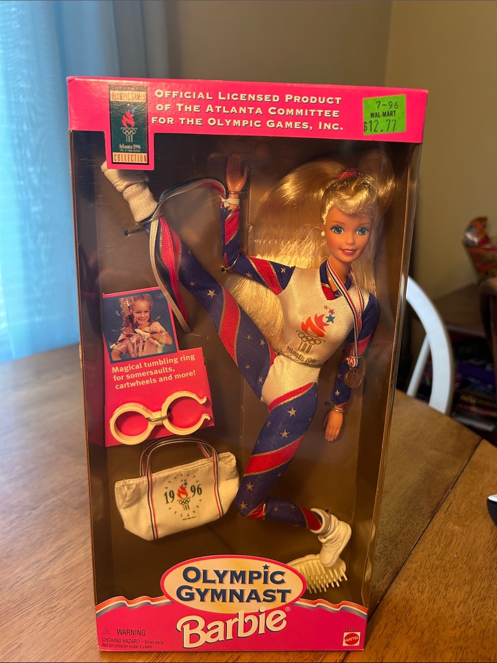Barbie 1995 Olympic Gymnast Doll - Red, White, Blue